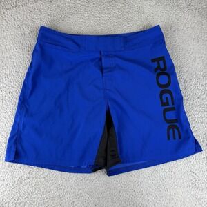Rogue Fight Mens Size 34 Spell Out Color Block UFC MMA Fighting Shorts Blue